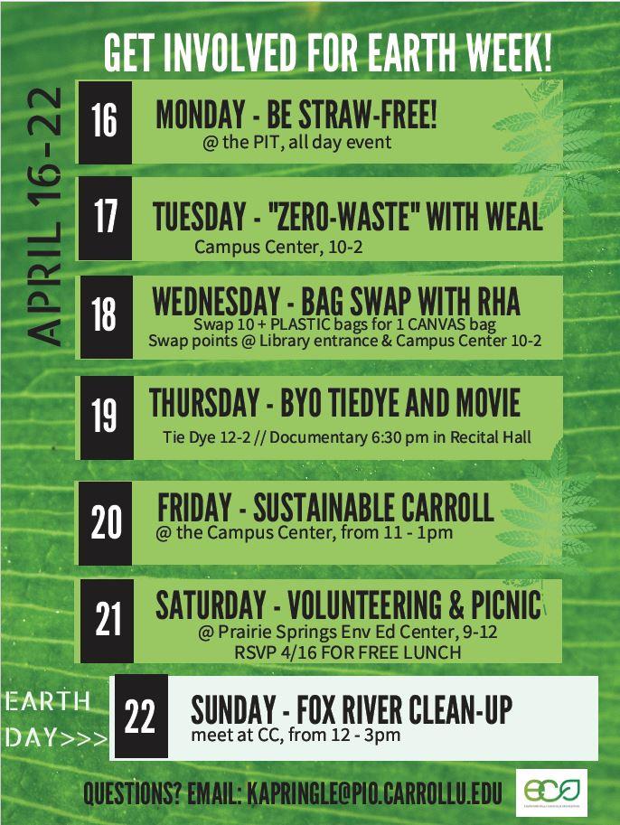 Fox River Clean-Up 4/22 | Earth Week April 16-20