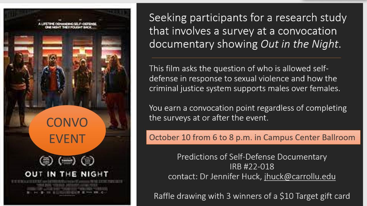 Convocation Event | Out in the Night Screening